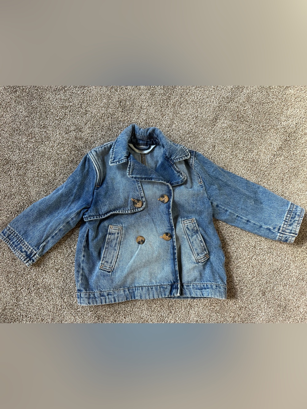 H&M Kids Double-Breasted Denim Jacket - Blue